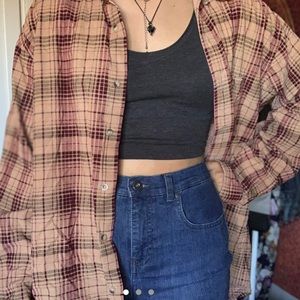 tan and burgundy soft flannel